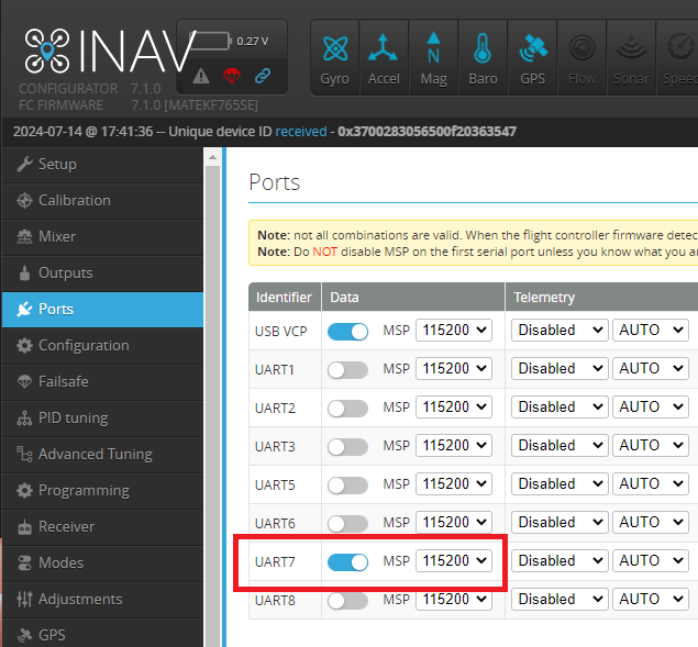 Installation instructions inav