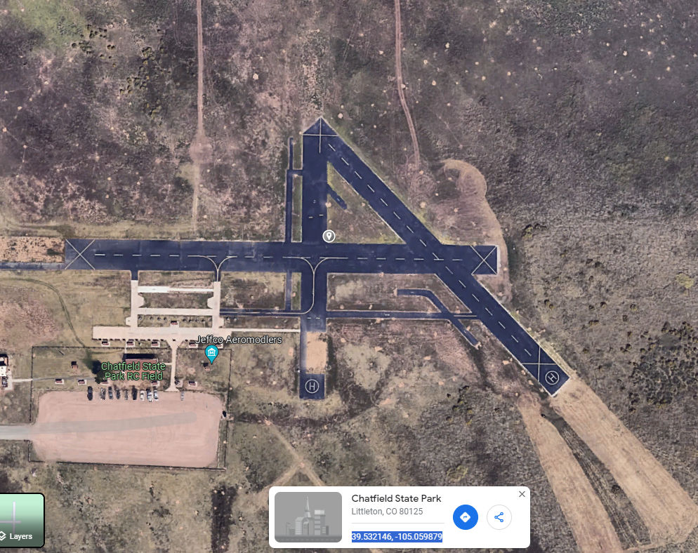 Adding Airports Google Maps coordinates for Chatfield model airport