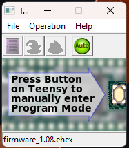 Firmware Updates teensy loader green